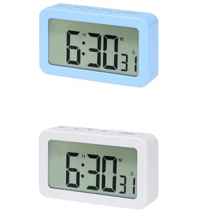REGALWOVEN 2 Pcs Digital Smart Battery Powered Snooze Home Decor Alarm Clock 3.3 x 2 x 0.8 Inches - 1 of 4