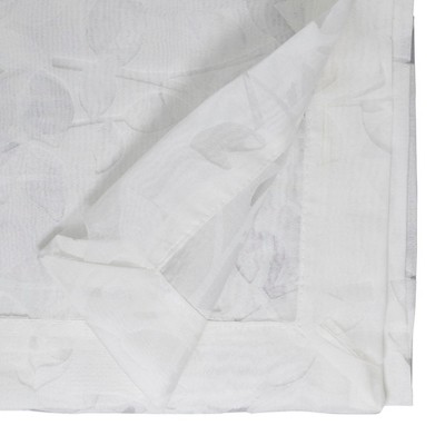 White Floral Polyester Sheer Table Runner, 16" x 72"