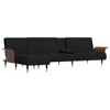 vidaXL Convertible L-Shaped Sofa Bed with USB Ports and Foldable Tea Table - Black Velvet Upholstered, 3 Adjustable Positions - 3 of 4