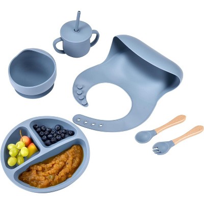 Image of Childlike Behavior Baby Blue Weaning Set of 6 - Silicone Feeding