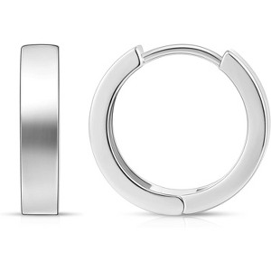 Gold Huggie Hoop Earrings for Women 14k Gold Plated, 1/2 Inch - 1 of 4