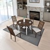 VYNXARIA 5pcs Table Set Round Dining Table Solid Wood Modern Farmhouse Rustic Look Distressed Look - 2 of 4
