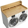 FONTOI Laundry Shelf Topper with Edge, Washer Dryer Countertop, Double Layer Organizer for Washer and Dryer Laundry, Natural Wood, 27.5"*12"*54" - 4 of 4