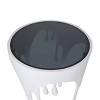 Olivia & May Aluminum Drip Accent Table: Smoked Glass Top, Cast Aluminum Body, Indoor Use, No Assembly Required - 2 of 4