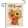 Fall Sunflowers Burlap Garden Flag Welcome Autumn 18" x 12.5" Briarwood Lane - 2 of 4