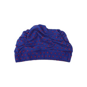 Unique Bargains Polyester Heart Pattern Swim Cap 5.91"x9.25" Blue Red 1 Pc - 1 of 4