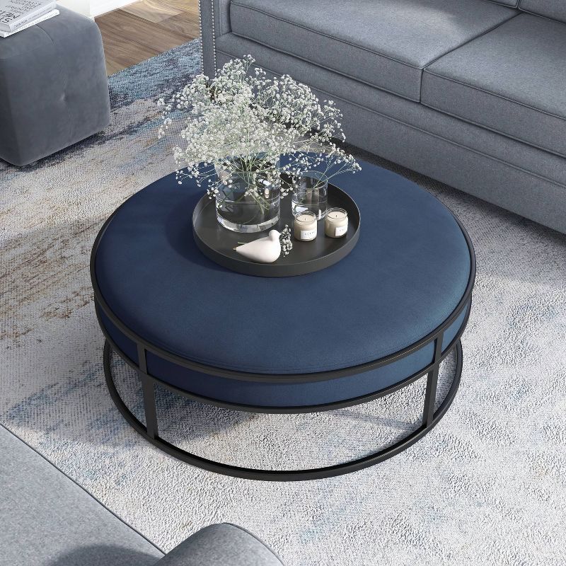 39.5" Greenbank Round Cushioned Ottoman - HOMES: Inside + Out, 5 of 8