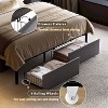 WOWLIVE Upholstered Bed Frame with Adjustable Headboard and 2 Storage Drawers, Velvet Platform Bed Frame with Charging Station and LED, Beige & Grey - 4 of 4