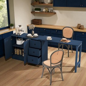 Mshliw Pull-Out Dining Table Sideboard with 3 Drawers, Adjustable Shelves, Painted Finish, Sofa Table, Space-Saving Console Cabinet (only table) - 1 of 4