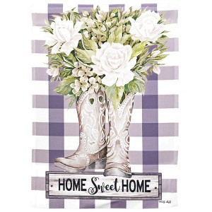Magnolia Garden Home Sweet Home Cowboy Boots Bouquet 30 x 44 Inch Polyester Garden Flag - 1 of 2