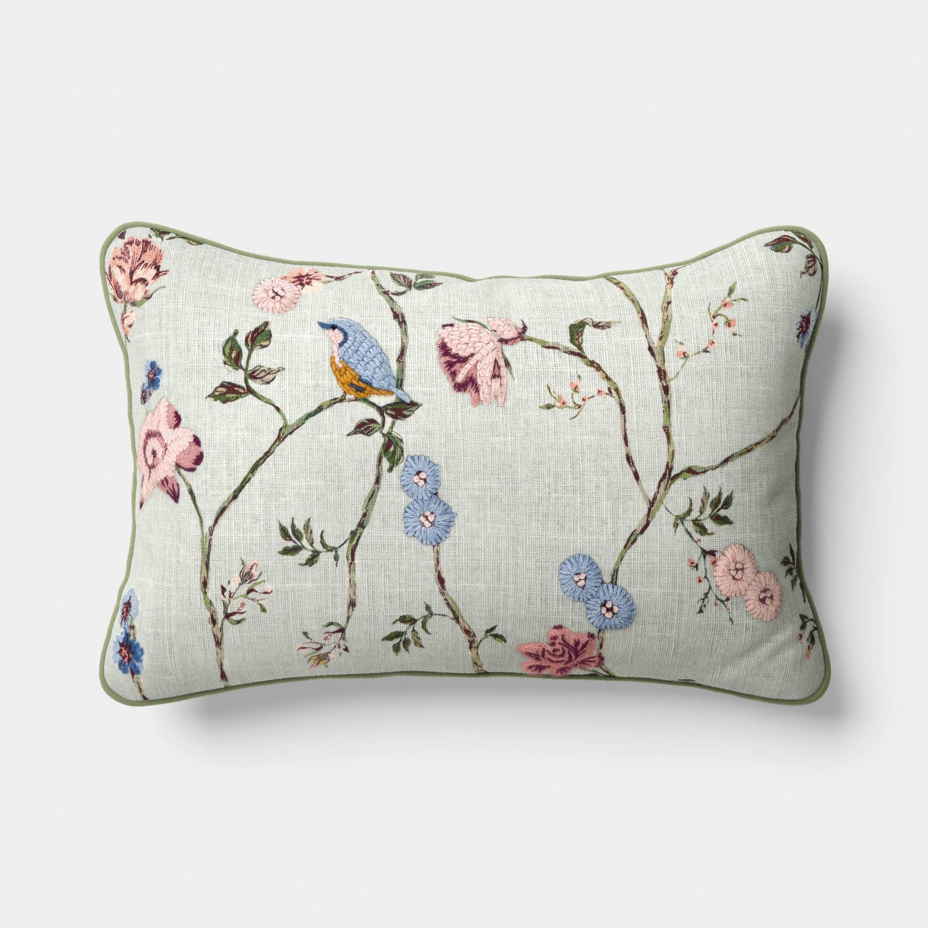 12''x20'' Lumbar Botanical Printed Throw Pillow Green - Threshold™