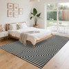 Modern Rug for Living Room Non-Slip Striped Accent Rug, Stain-Resistant Ultra-Thin Bedroom Carpet - 4 of 4