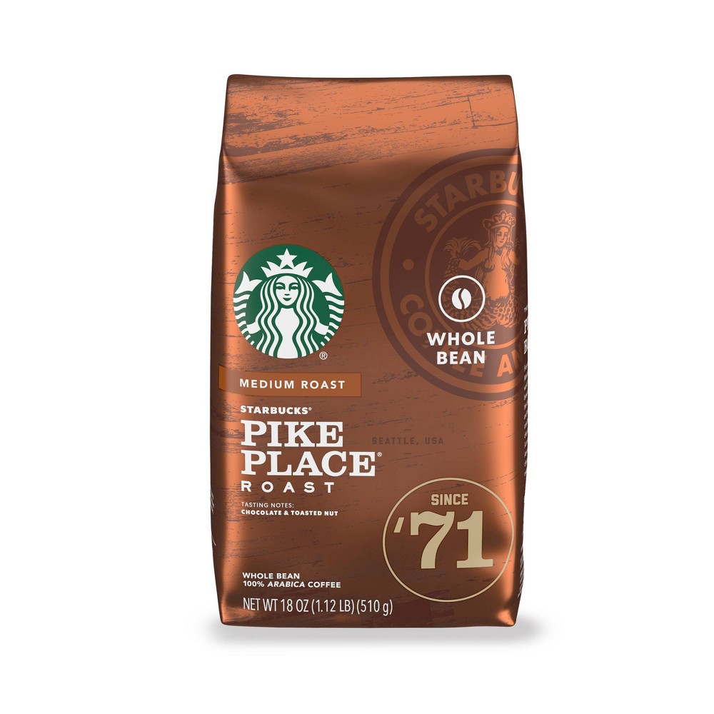 Starbucks Pike Place Medium Roast Whole Bean Coffee - 18oz