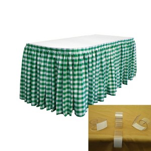 Slickblue Polyester Gingham Checkered Table Skirt with L-Clips - 1 of 1