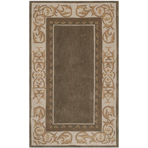 Safavieh NPT438C-4 Newport Hand Hooked Rectangle Rug- Olive