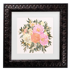 Trademark Fine Art - Rosana Laiz Blursbyai Nanette floral bouquet in pastels Matted Framed Art - 1 of 4