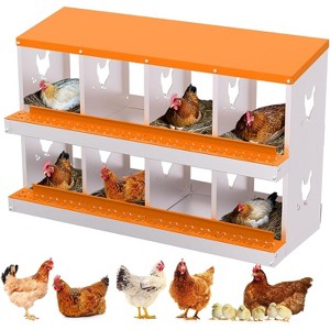 Chicken Nesting Box, 6 Compartment Galvanized Steel Chicken Laying Boxes, Easy Egg Collection for Chicken Coop, Backyard, Farms - 1 of 4
