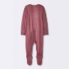 Baby Girls' 2pk Floral Soft Blend Sleep N' Play - Cloud Island™ Burgundy - 2 of 4