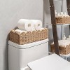 Ridstar Cube Paper Cord Wavy Edge Toilet Paper Holder with Dual Wooden Handles for Side Tables & Shelves-Neutral - 2 of 4