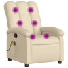 vidaXL Massage Recliner Chair Cream Fabric - 2 of 4