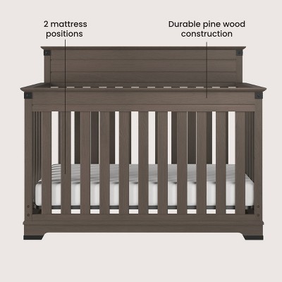 Child Craft Redmond 4-in-1 Convertible Crib,  Converts toToddler Bed, Day Bed & Full Size Bed, 3 Mattress Positions, Baby Safe Finish