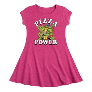 Girls' - Teenage Mutant Ninja Turtles - Pizza Power Fit & Flair Cap Sleeve Dress - 1 of 1