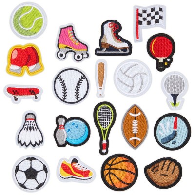 Bright Creations 20 Pieces Iron On Sports Patches for Clothing