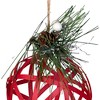 Northlight Rattan Style Metal Christmas Ball Ornament - 5" - Red - image 4 of 4