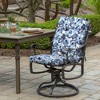 ARDEN Outdoor Midback Chair Cushion, 18 x 16.5, Rain-Proof, Fade Resistant Blue Garden Floral - 2 of 4