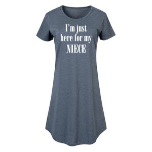 Women's - Instant Message - Here For My Niece Graphic T-shirt Dress - 1 of 4