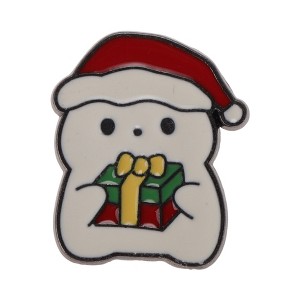 Unique Bargains Christmas Brooches Series Alloy Dripping Wax White Red 0.87"x1.02" 1Pcs - 1 of 4