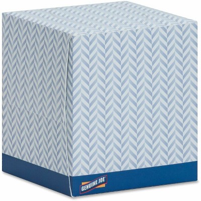 Genuine Joe Cube Box Facial Tissue White 2-Ply Interfolded - Case of 36 - 85 sheets