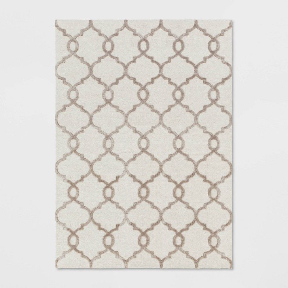 7'X10' Trellis Tufted Viscose Area Rug Cream - Opalhouse was $299.99 now $149.99 (50.0% off)