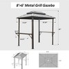 PAGED Aluminum BBQ Outdoor Gazebo Metal Frame with Shelves Serving Tables, Permanent Double Roof Hard top Gazebos - 2 of 4