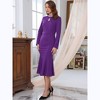 INSPIRE CHIC Women's Evening Fishtail Long Sleeve Sequin Trim Bodycon Formal Cocktail Midi Dresses - 2 of 4