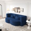 APRILSOUL Modern Floor Sofa with 2 Pillows, Convertible Teddy Fabric Foam-Filled Sleeper Sofa Bed, No Assembly Required - 2 of 4