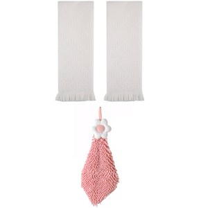 REGALWOVEN 3 Pcs Soft Absorbent Decorative Hand Towel for Bathroom, Kitchen, Hotel - 1 of 4