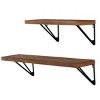 Banria 36" & 24" Metal/Wood Wall Shelves - WDC5000 - Brown/Black - Safavieh - 3 of 4