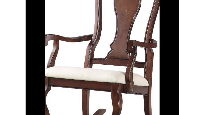 33&#34; Sheim Rocking Chair Beige Fabric/Cherry - Acme Furniture, 2 of 9, play video
