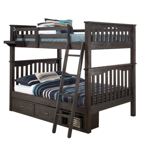 Full Highlands Harper Bunk Bed With 2, Wayfair White Twin Bunk Bedside Tables