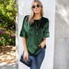 Amaryllis Women's Velvet Ruffle Sleeve Top Luxurious Soft Fabric Comfortable Relaxed Fit Stylish Versatile for Casual - 3 of 4
