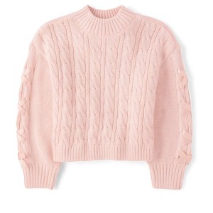 The Children's Place Girls Long Sleeve Ribbon Cable Knit Sweater - 1 of 4