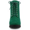 BLISSFUL STEP Women's Round Toe Lace Up Chunky Heel Combat Boots - 3 of 4