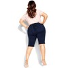 Women's Plus Size Knee Hi Waist Cuff Short - dark denim | CITY CHIC - 2 of 4
