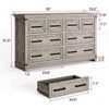 Zstar Rustic Wood Dresser for Bedroom, Chest of Drawers Storage Cabinet with Metal Handle - 2 of 4