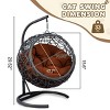 LAOTIES Indoor And Outdoor Cat Swing Bed with Stand,Hanging Rattan Wicker Egg Chair With Cushion,Cozy Hammock For Cats And Small Pets - 2 of 4