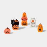 Wood Mini Mantle Pumpkins/Cat/Tombstone Halloween Decorative Prop - Hyde & EEK! Boutique™