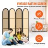 VEVOR 4 Panel Room Divider, Hand-Woven Rattan Folding Privacy Screens with Hinges, Portable Partition Room Dividers, Brown - 3 of 4