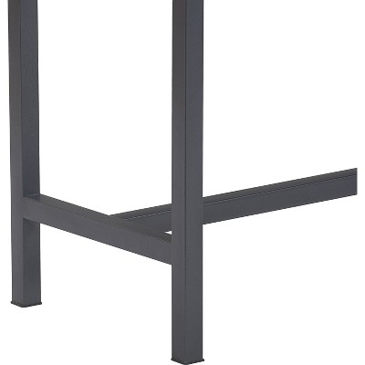 Light Oak and Black Metal Console Table with Storage