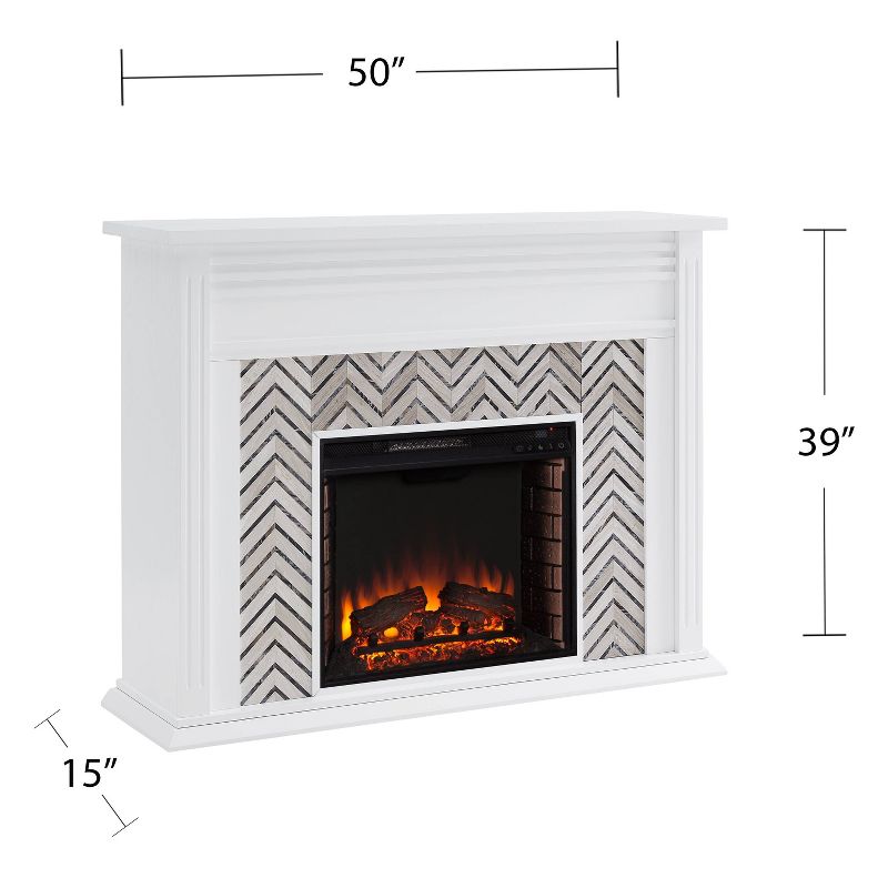 Horngrave Tiled Marble Color Changing Fireplace Gray - Aiden Lane, 3 of 16